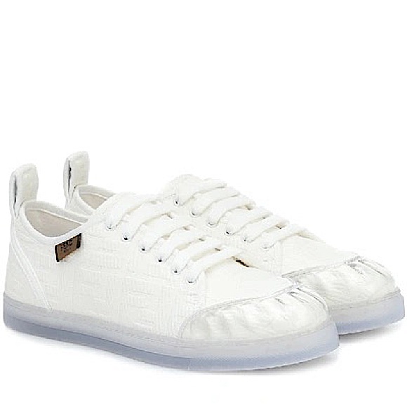Fendi | White Promenade Embossed Ff Canvas Sneakers 35